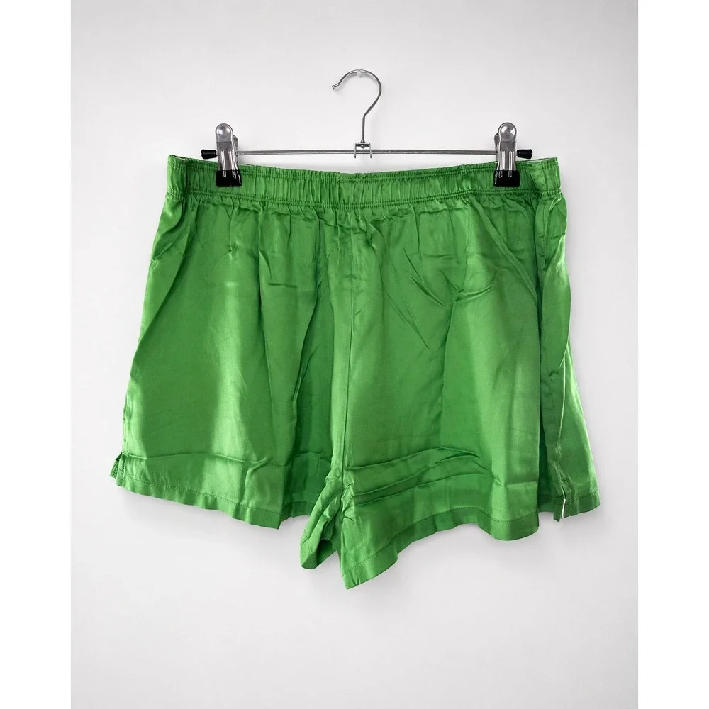 PINK Victoria's Secret Green Tencel Lyocell Boxer Pajama Shorts Medium NWT